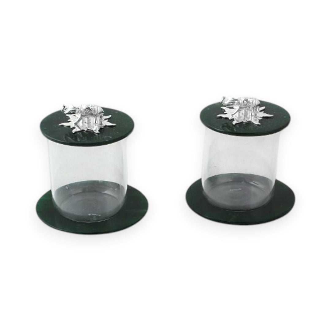 Elephant star glass cover and coaster (set of 2)