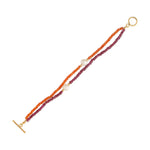 Load image into Gallery viewer, Elegant Gemstone Rakhi with Cornelian, Amethyst, and Rhodolite Garnet