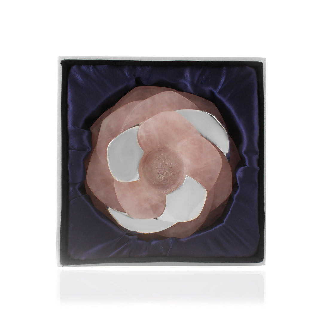 Silver Rose Quartz Gemstone Rose Tea Lite ❤️❤️