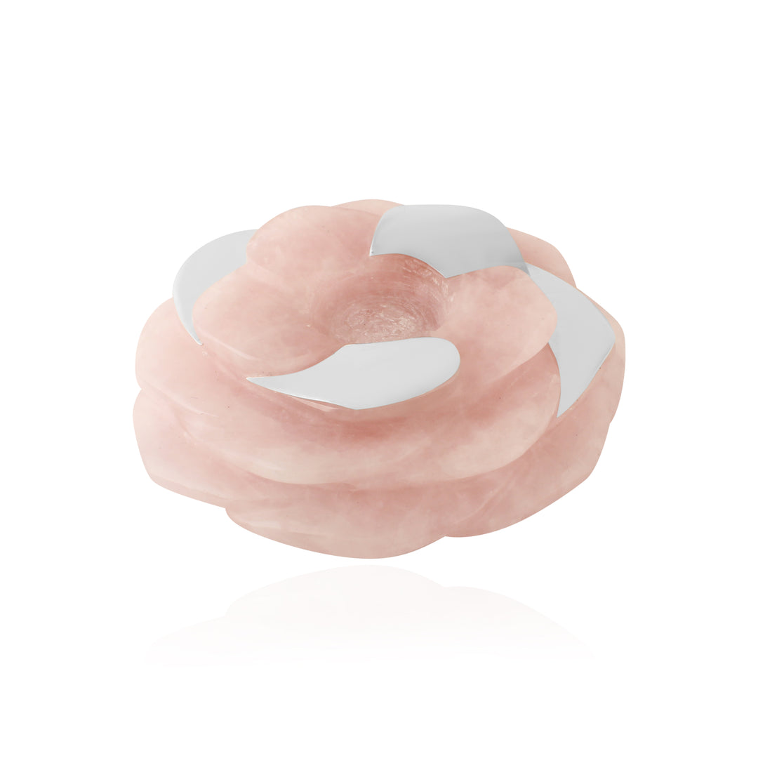 Silver Rose Quartz Gemstone Rose Tea Lite ❤️❤️