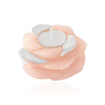 Load image into Gallery viewer, Silver Rose Quartz Gemstone Rose Tea Lite ❤️❤️
