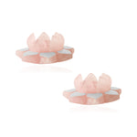 Load image into Gallery viewer, Rose Quartz Lotus Tea lite ❤️