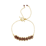 Load image into Gallery viewer, Red Garnet Gemstone Weave Rakhi