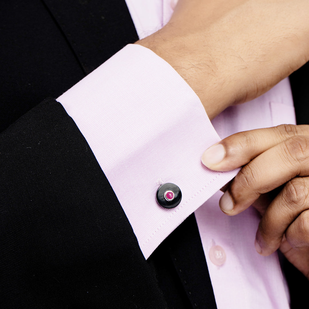 Crysler Ruby Black Onyx Cufflink