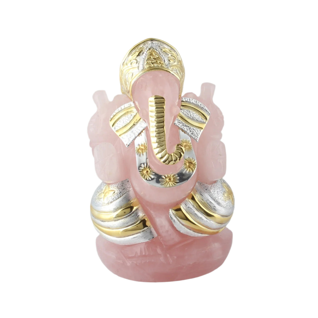 Rose Quartz (dual tone) Lord Ganesha