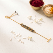 Pyrite Gemstone Weave Rakhi