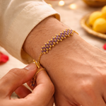 Load image into Gallery viewer, Amethyst Gemstone Weave Rakhi (Unisex)