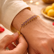Amethyst Gemstone Weave Rakhi (Unisex)