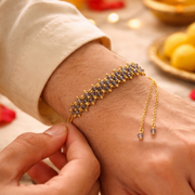 Iolite Gemstone weave Rakhi