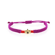 Silver-Black Spinel Pink and Red Thread Rakhi