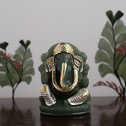 Green aventurine (dual tone) Lord Ganesha