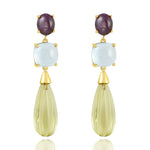 Load image into Gallery viewer, Gold Plated Multi Color Earring
