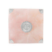 Rose Quartz Silver Chowki