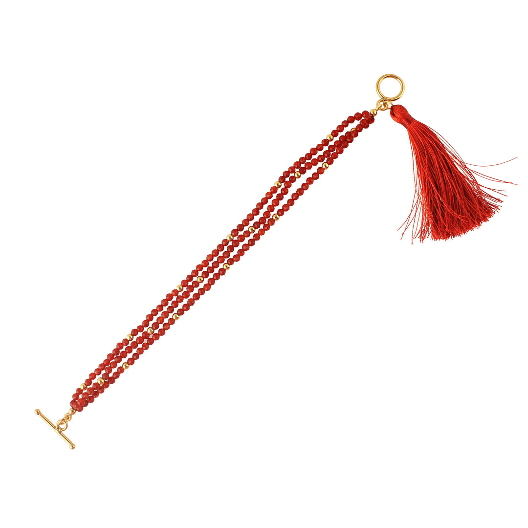 Handcrafted Carnelian Gemstone Rakhi Lumba