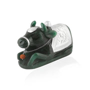 Gemstone nandi cow with silver