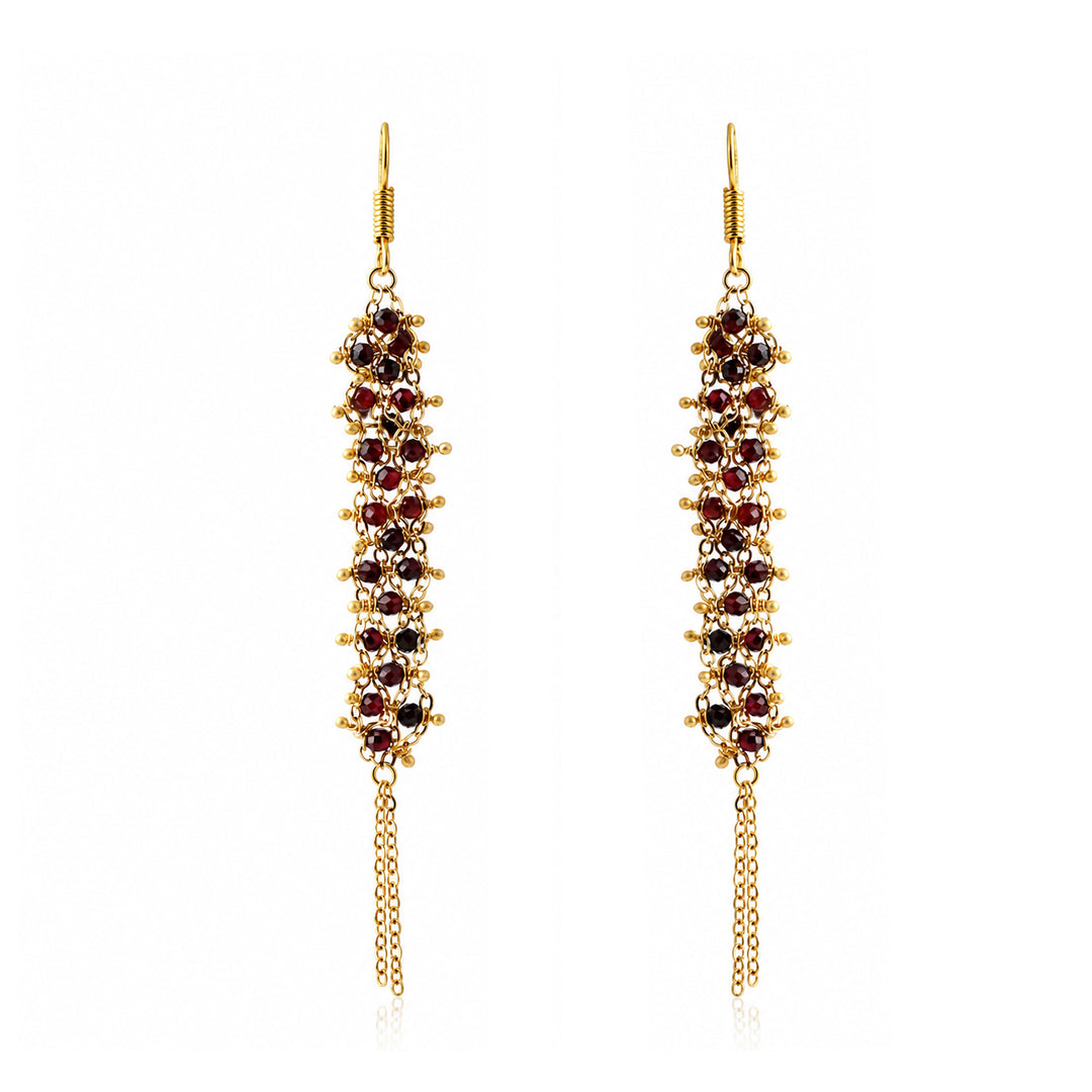Garnet Wave Earrings