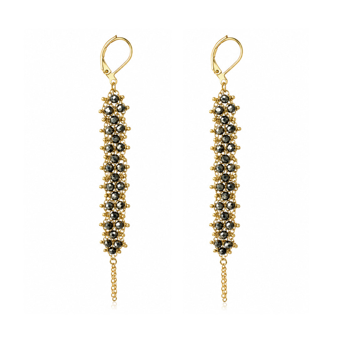 Pyrite Wave Earrings