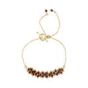 Red Garnet Gemstone Weave Rakhi
