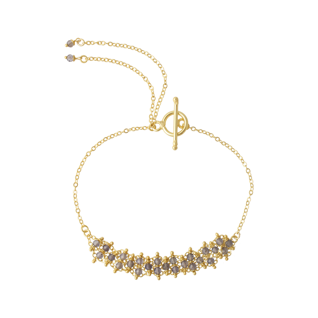 Iolite Gemstone weave Rakhi
