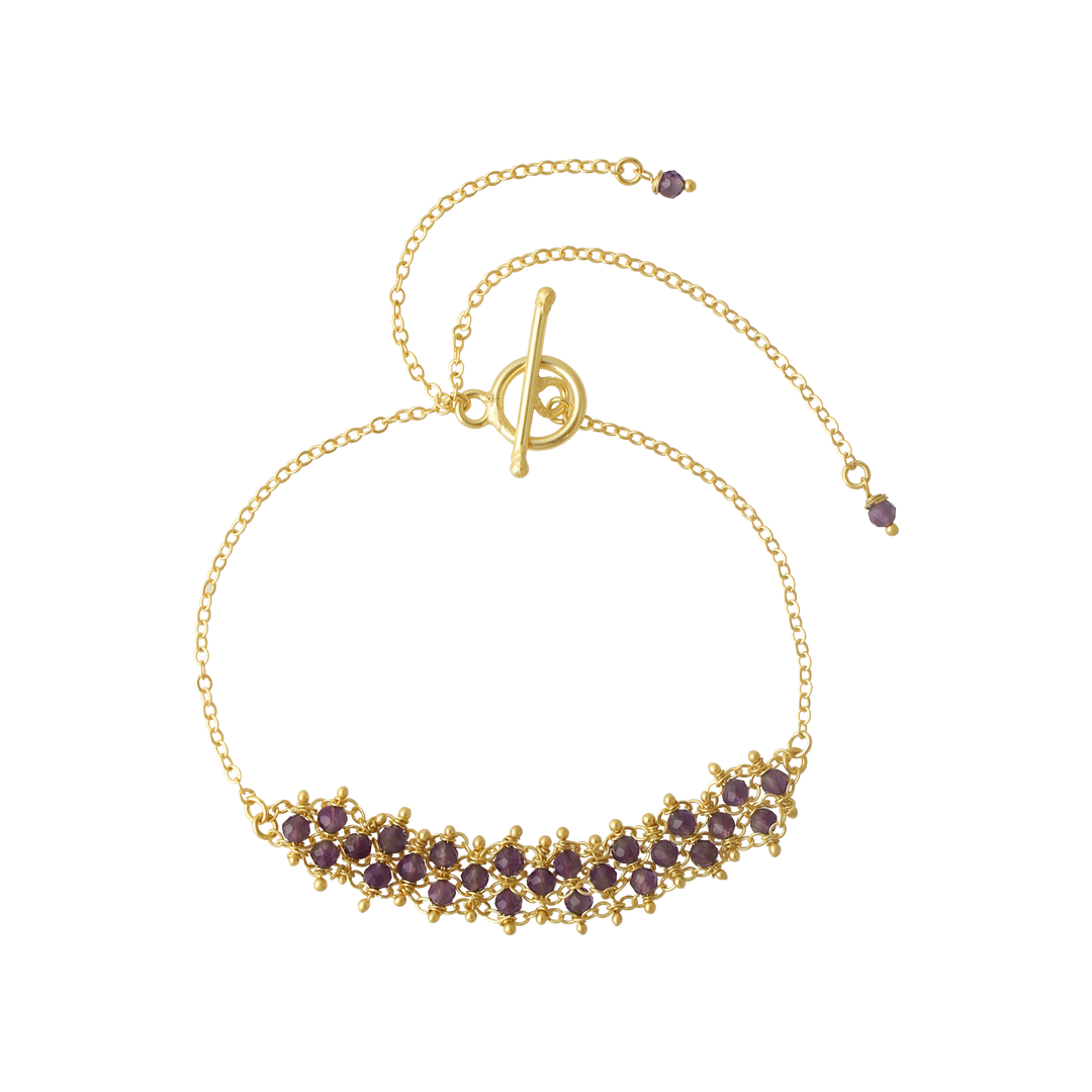 Amethyst Gemstone Weave Rakhi (Unisex)