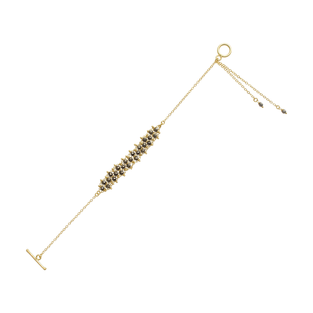 Pyrite Gemstone Weave Rakhi