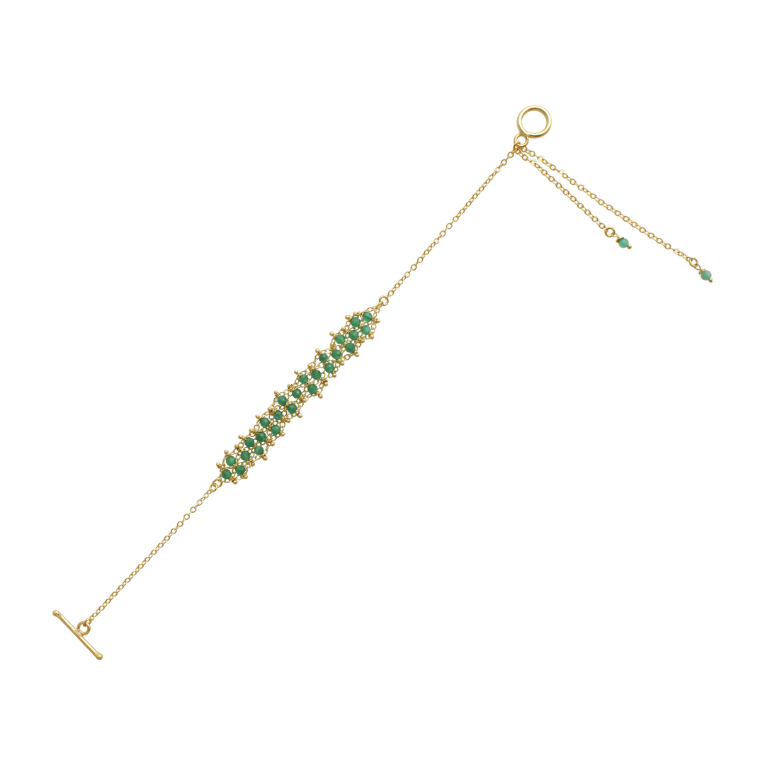 Green Strawberry Gemstone weave Rakhi
