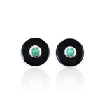 Load image into Gallery viewer, Crysler Emerald Black Onyx Cufflink
