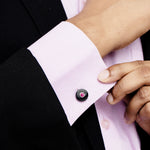 Load image into Gallery viewer, Crysler Ruby Black Onyx Cufflink
