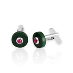 Load image into Gallery viewer, Crysler Ruby Malachite Cufflink
