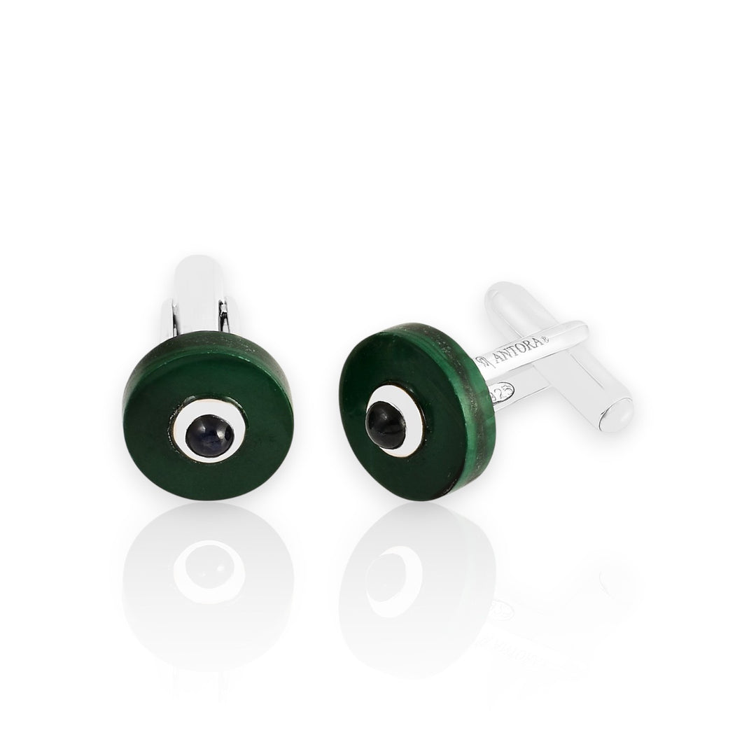 Crysler Blue Sapphire Malachite Cufflink