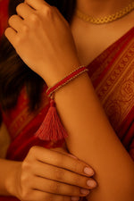 Load image into Gallery viewer, Gold-Plated Thread Rakhi Lumba
